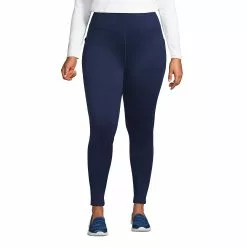 Lands' End Women's Plus Size Active Fleece Lined Leggings