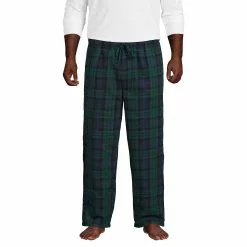 Lands' End Men's Big And Tall Sherpa Fleece Lined Flannel Pajama Pants
