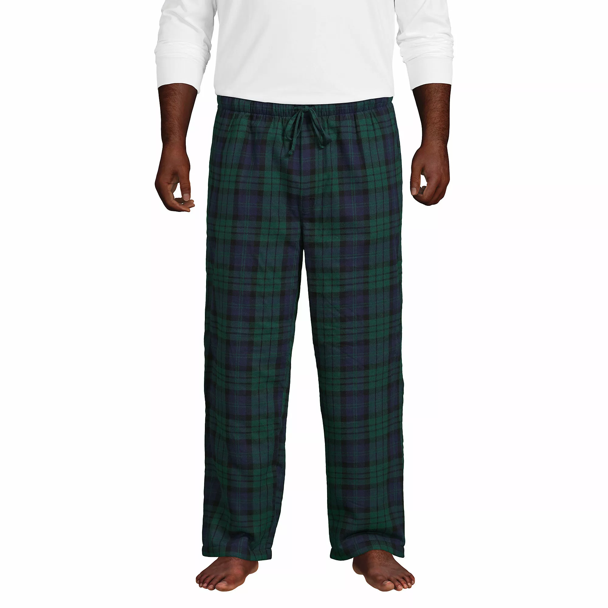 Lands' End Men's Big And Tall Sherpa Fleece Lined Flannel Pajama Pants
