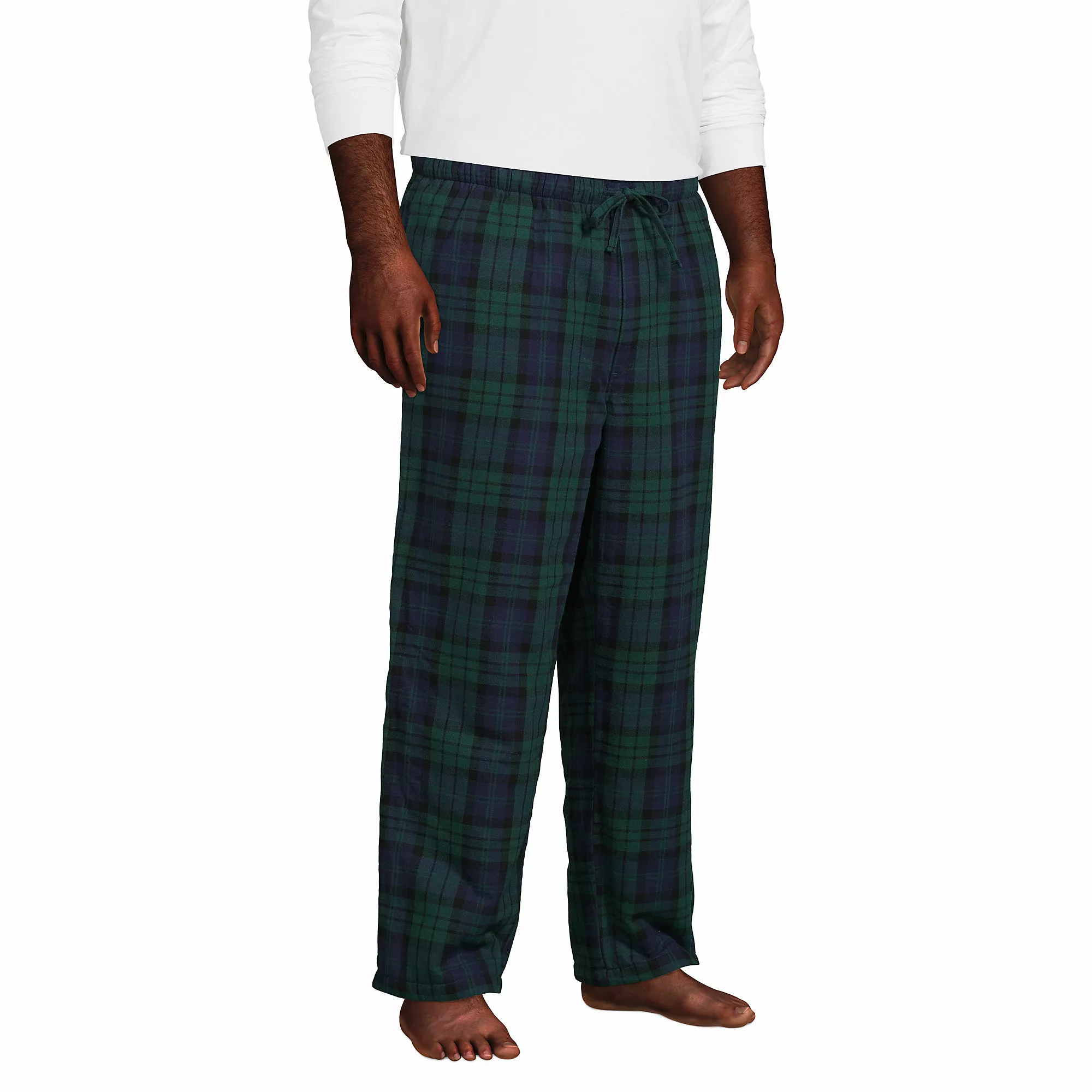 Lands' End Men's Big And Tall Sherpa Fleece Lined Flannel Pajama Pants - Image 3
