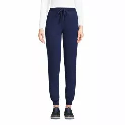Lands' End Women's Tie Waist T100 Fleece Jogger Pants