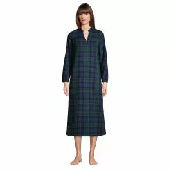 Lands' End Women's Long Sleeve Flannel Nightgown