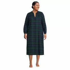 Lands' End Women's Plus Size Long Sleeve Flannel Nightgown