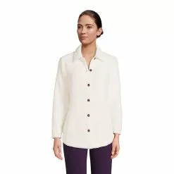 Lands' End Women's Long Sleeve Sherpa Shirt Jacket