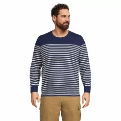 Lands' End Men's Big And Tall Long Sleeve Rugby Crew Tee
