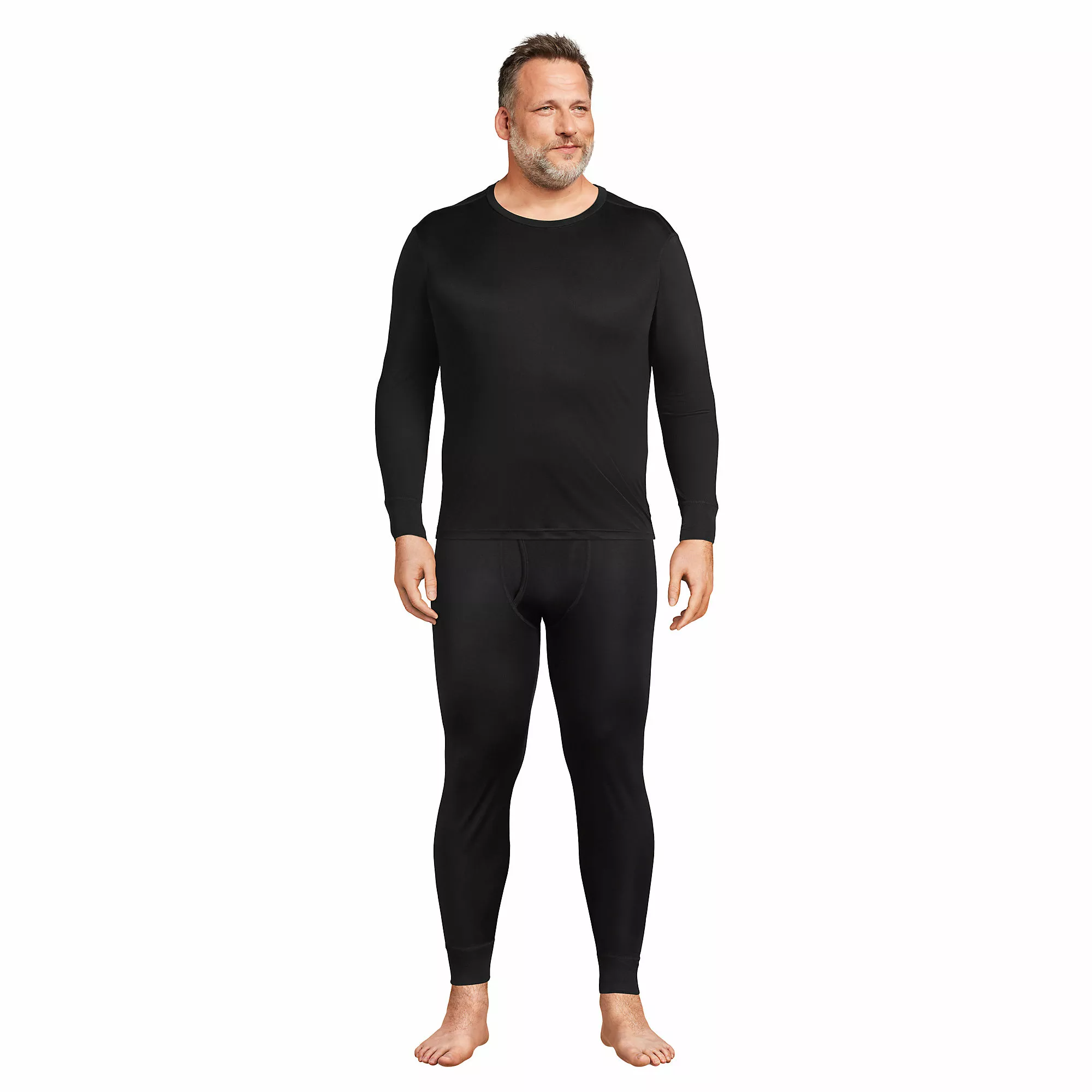 Lands' End Men's Big And Tall Silk Long Underwear Crew Neck - Image 4