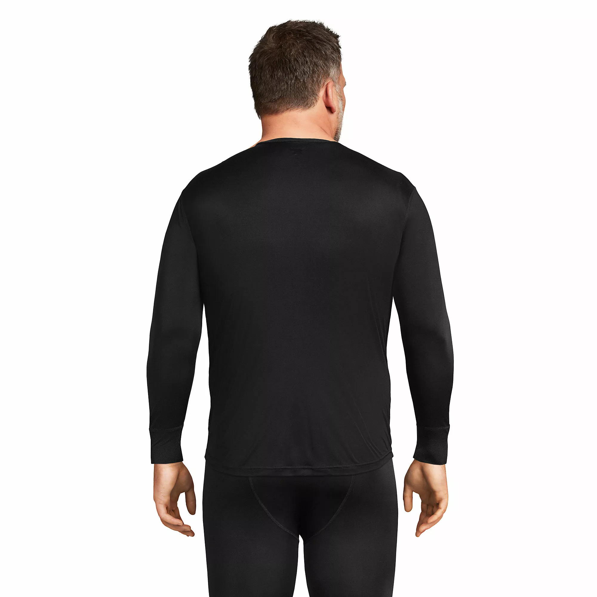 Lands' End Men's Big And Tall Silk Long Underwear Crew Neck - Image 2