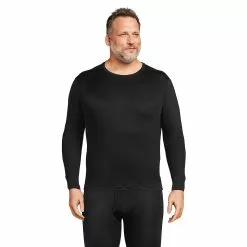 Lands' End Men's Big And Tall Silk Long Underwear Crew Neck