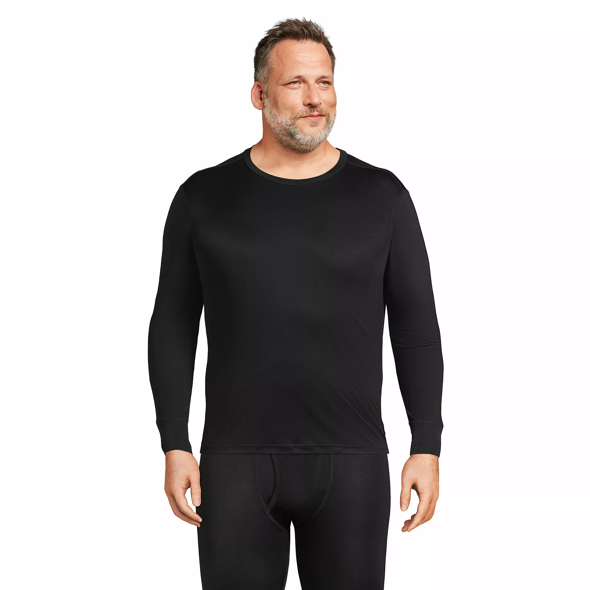 Lands' End Men's Big And Tall Silk Long Underwear Crew Neck