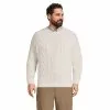 Lands' End Men's Big And Tall Cotton Blend Aran Cable Crew Neck Sweater