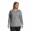 Lands' End Women's Plus Size Wrinkle Free No Iron Split Neck Soft Tunic Top