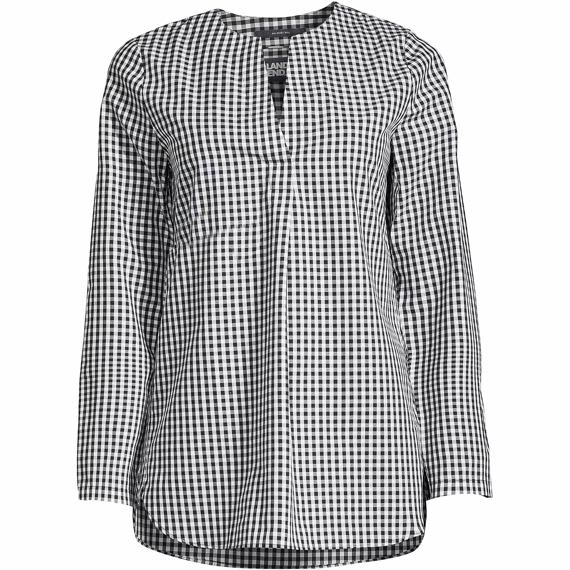 Lands' End Women's Plus Size Wrinkle Free No Iron Split Neck Soft Tunic Top - Image 2