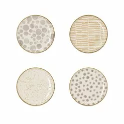 Viva By Vietri Earth Assorted Cocktail Plates Set Of 4