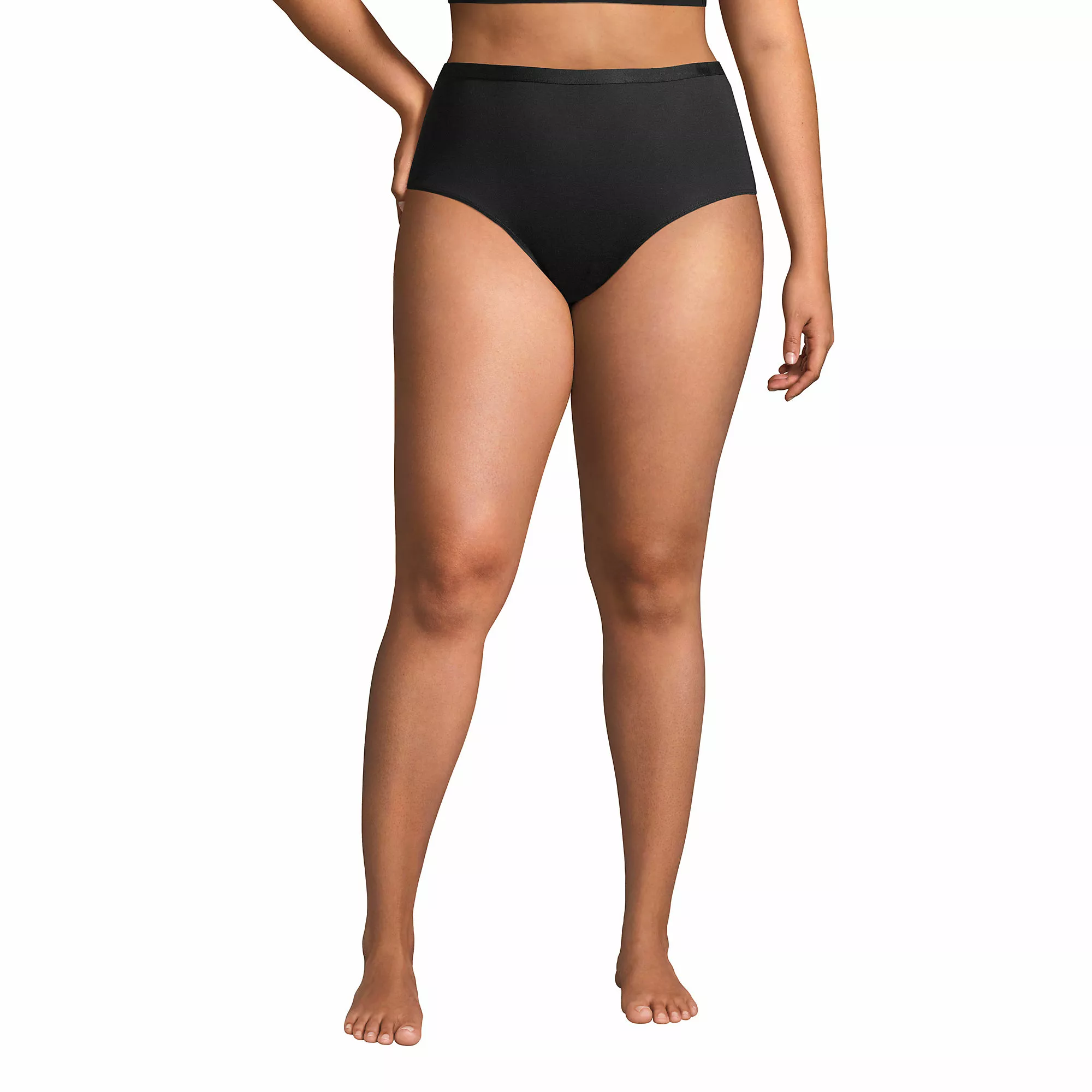 Lands' End Women's Comfort Knit High Rise Brief Underwear - 2 Pack