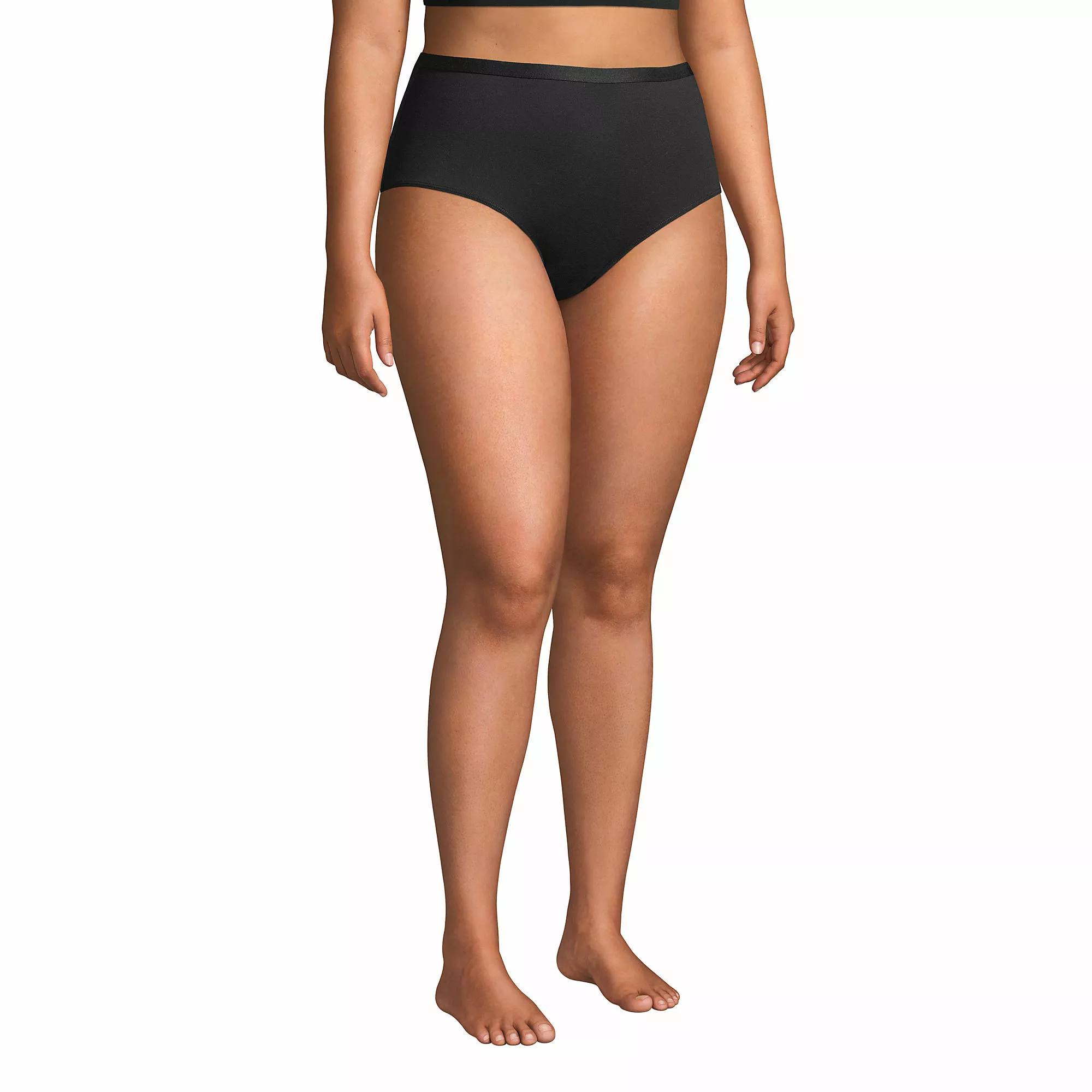 Lands' End Women's Comfort Knit High Rise Brief Underwear - 2 Pack - Image 7