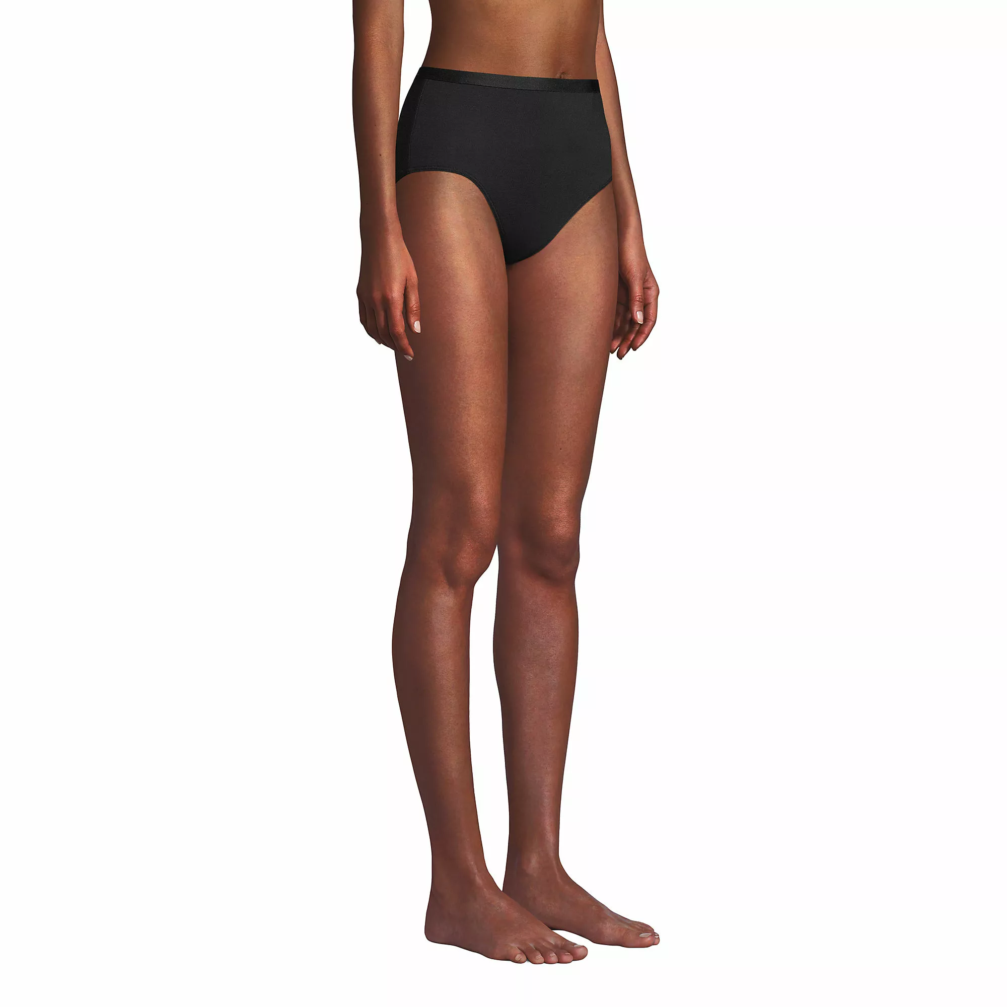 Lands' End Women's Comfort Knit High Rise Brief Underwear - 2 Pack - Image 6