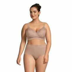 Lands' End Women's Wireless Jacquard T-Shirt Bra