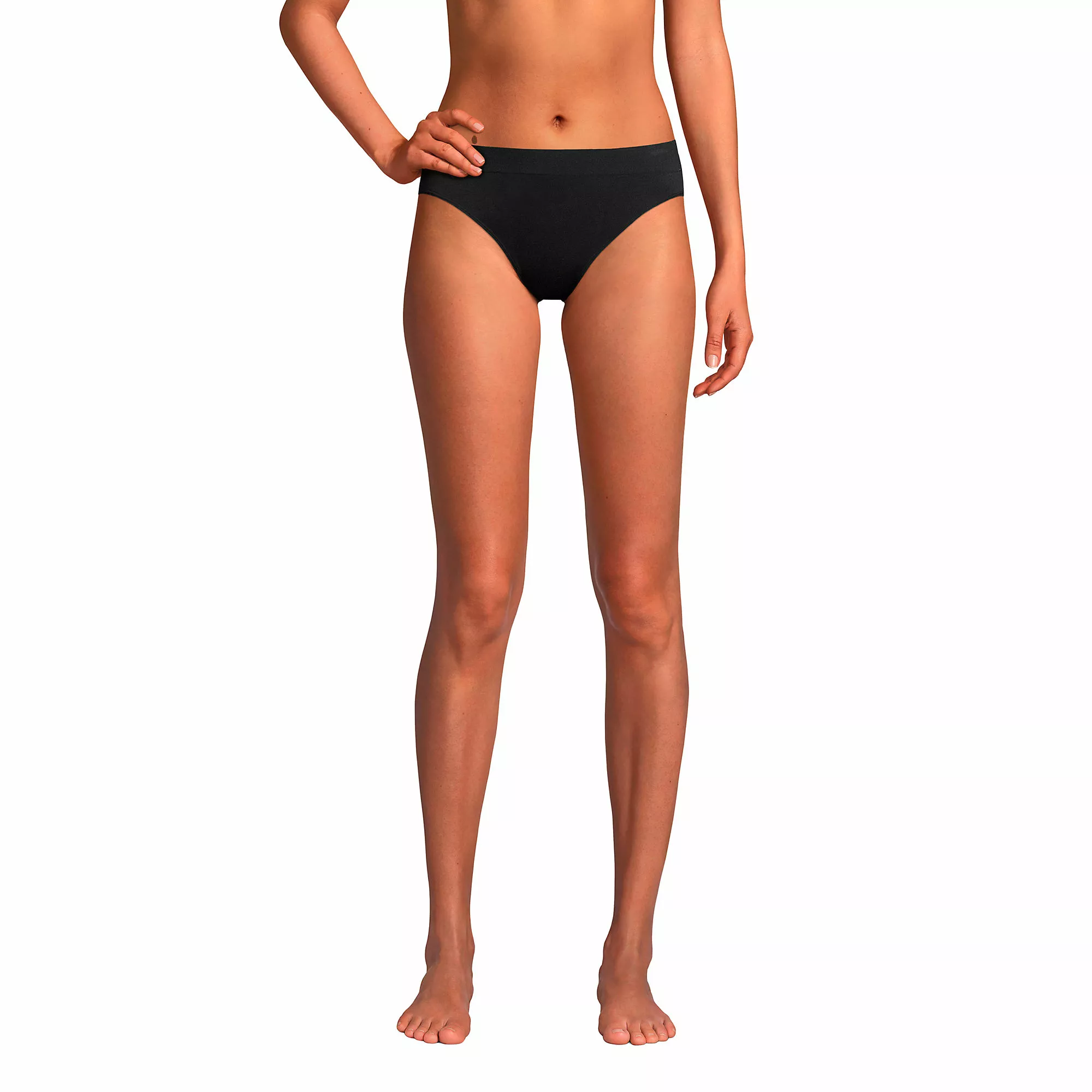 Lands' End Women's Seamless Mid Rise High Cut Brief Underwear - 3 Pack - Image 2