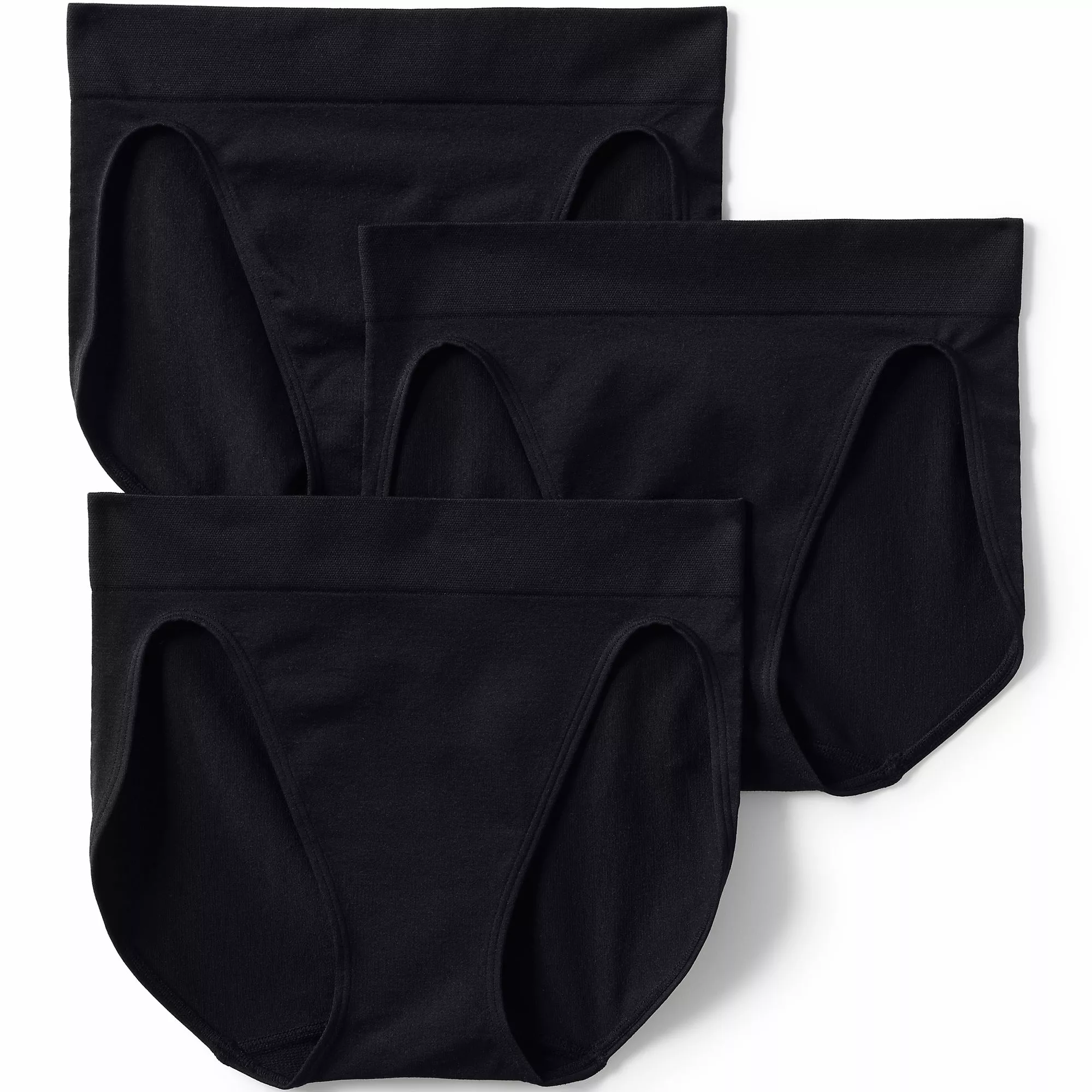 Lands' End Women's Seamless Mid Rise High Cut Brief Underwear - 3 Pack - Image 3