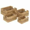 Baywater Living Woven Seagrass Natural Rectangular Storage Baskets Set Of 4