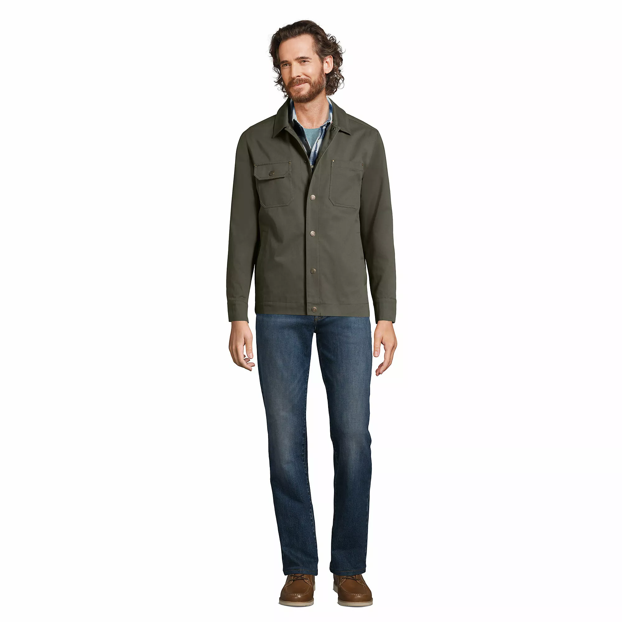 Blake Shelton X Lands' End Men's Cotton Lined Chore Utility Jacket - Image 7