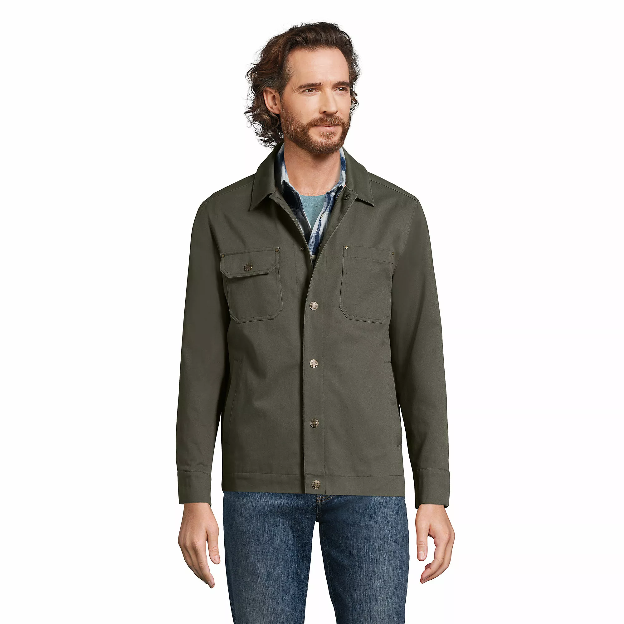 Blake Shelton X Lands' End Men's Cotton Lined Chore Utility Jacket - Image 4