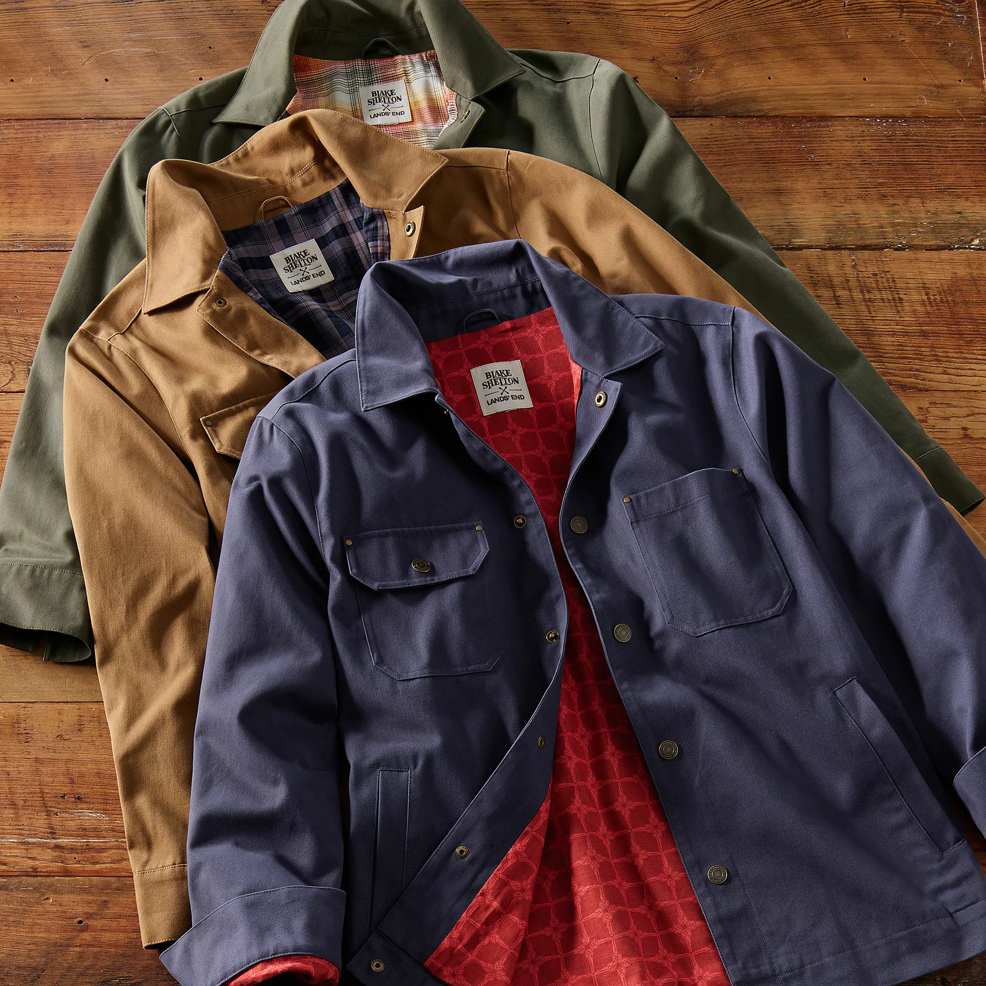 Blake Shelton X Lands' End Men's Cotton Lined Chore Utility Jacket - Image 3