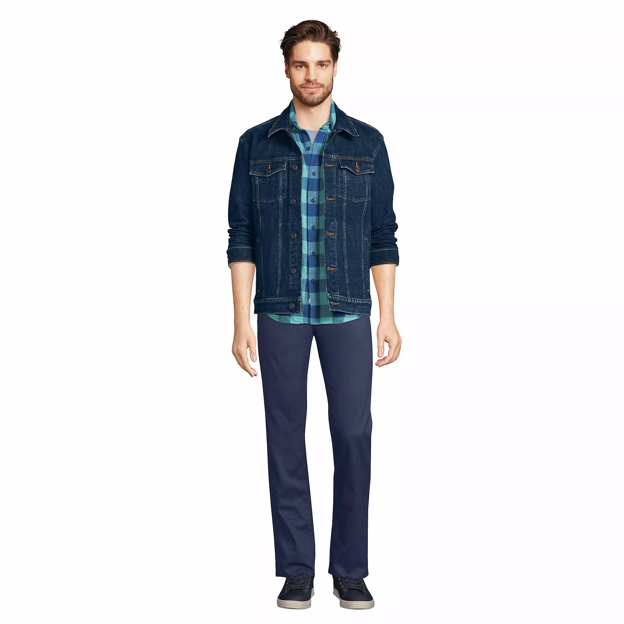 Blake Shelton X Lands' End Men's Unlined Denim Trucker Jacket - Image 6