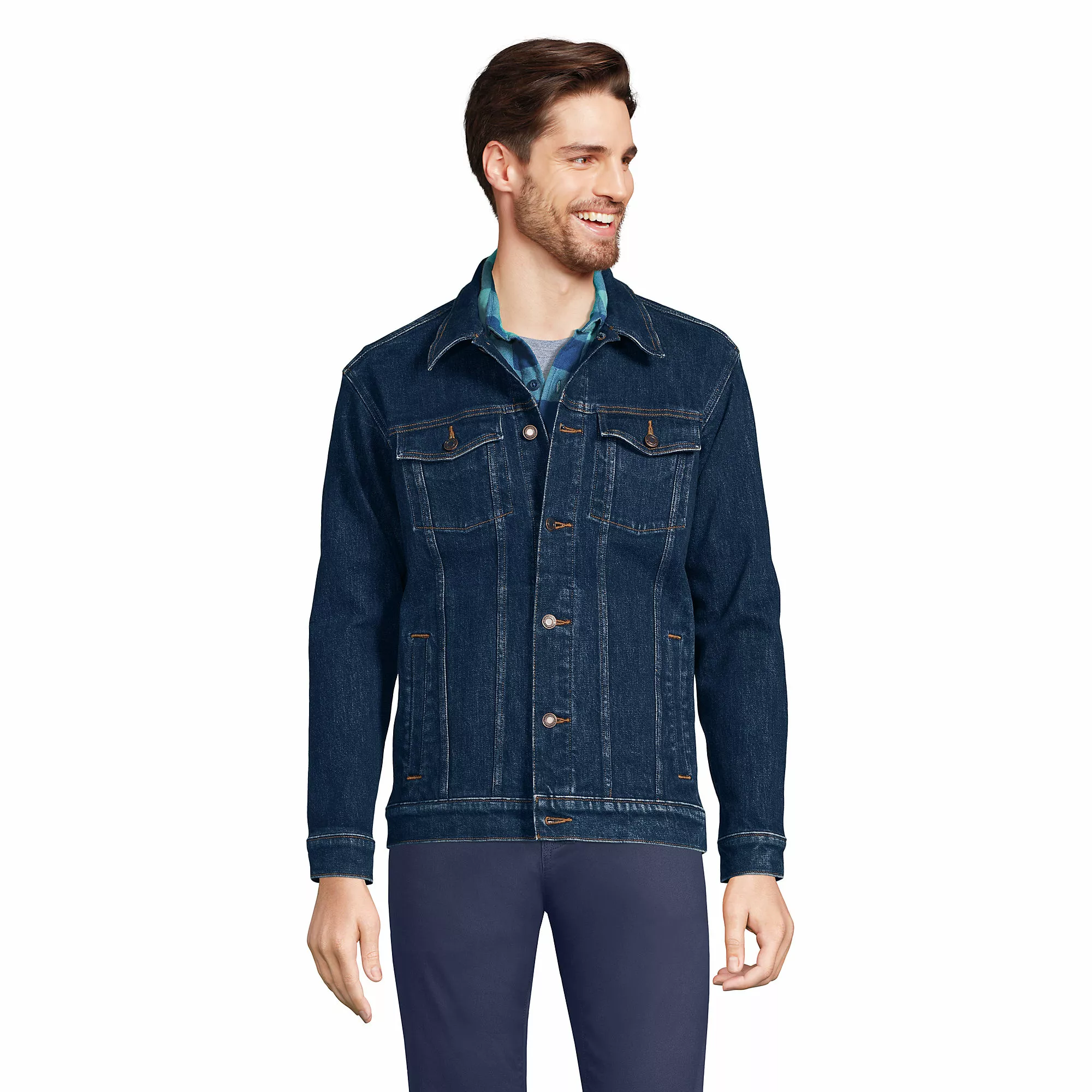 Blake Shelton X Lands' End Men's Unlined Denim Trucker Jacket - Image 3