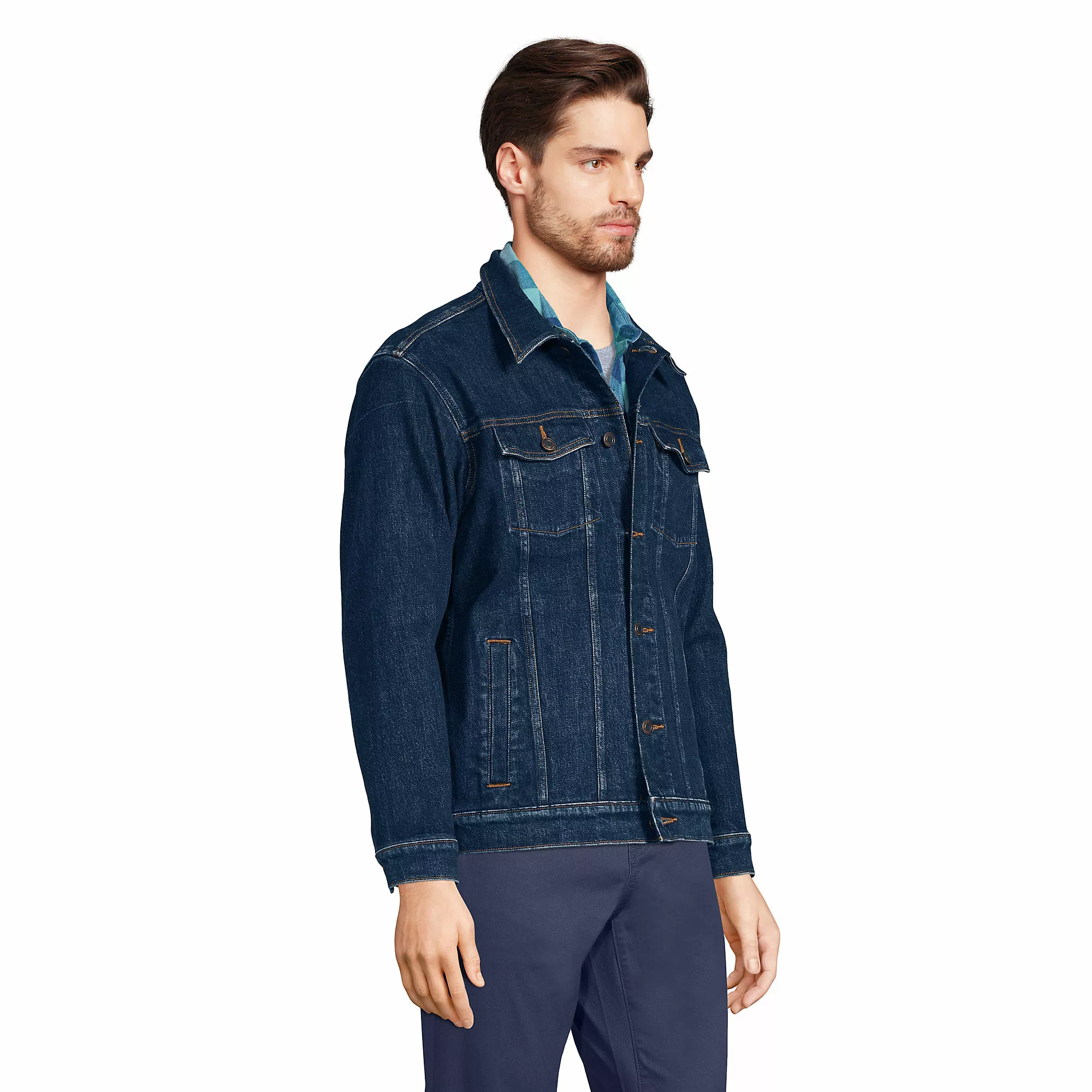 Blake Shelton X Lands' End Men's Unlined Denim Trucker Jacket - Image 5