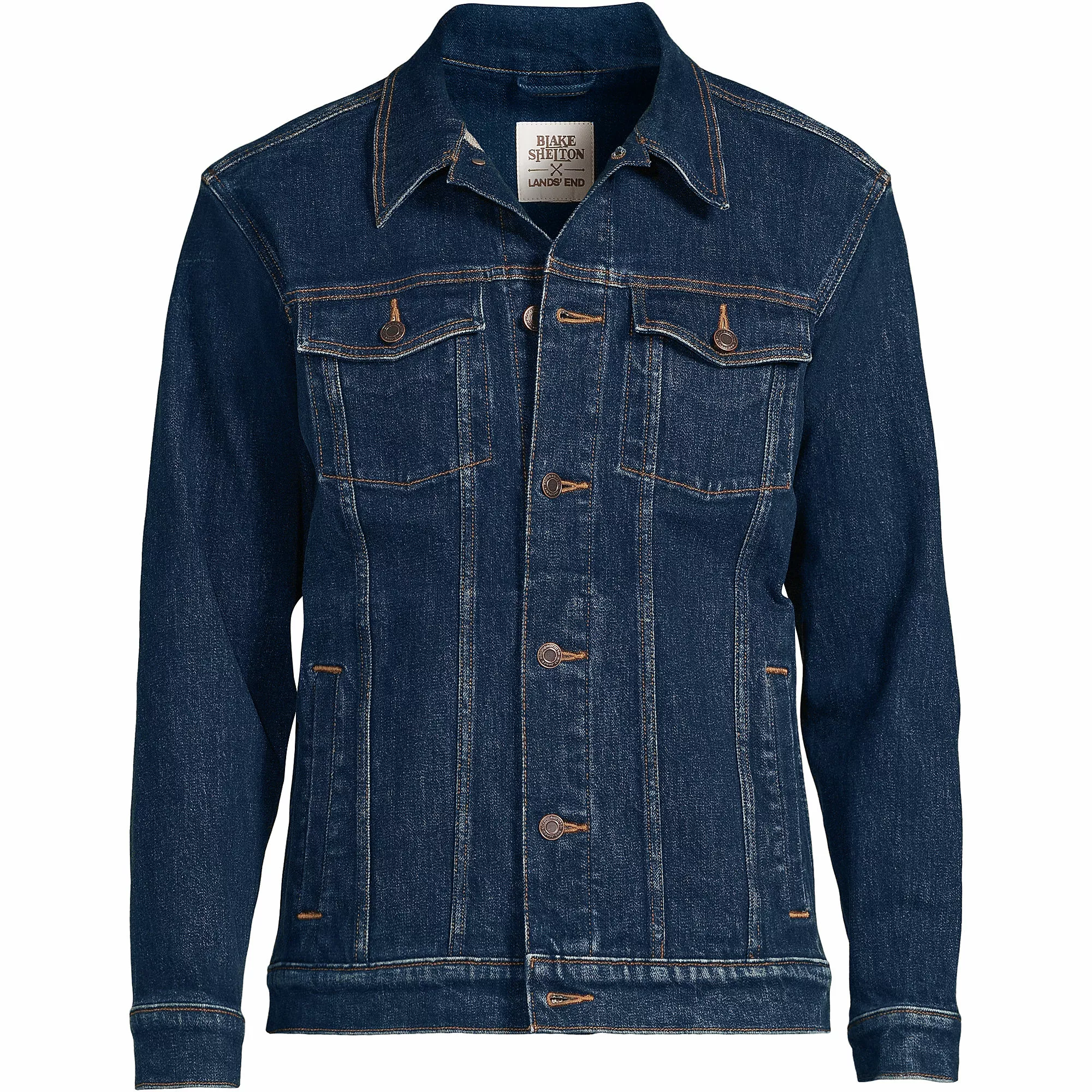 Blake Shelton X Lands' End Men's Unlined Denim Trucker Jacket - Image 2