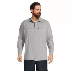 Blake Shelton X Lands' End Men's Big And Tall UPF 50 Outrigger Woven Swim Tee Rash Guard