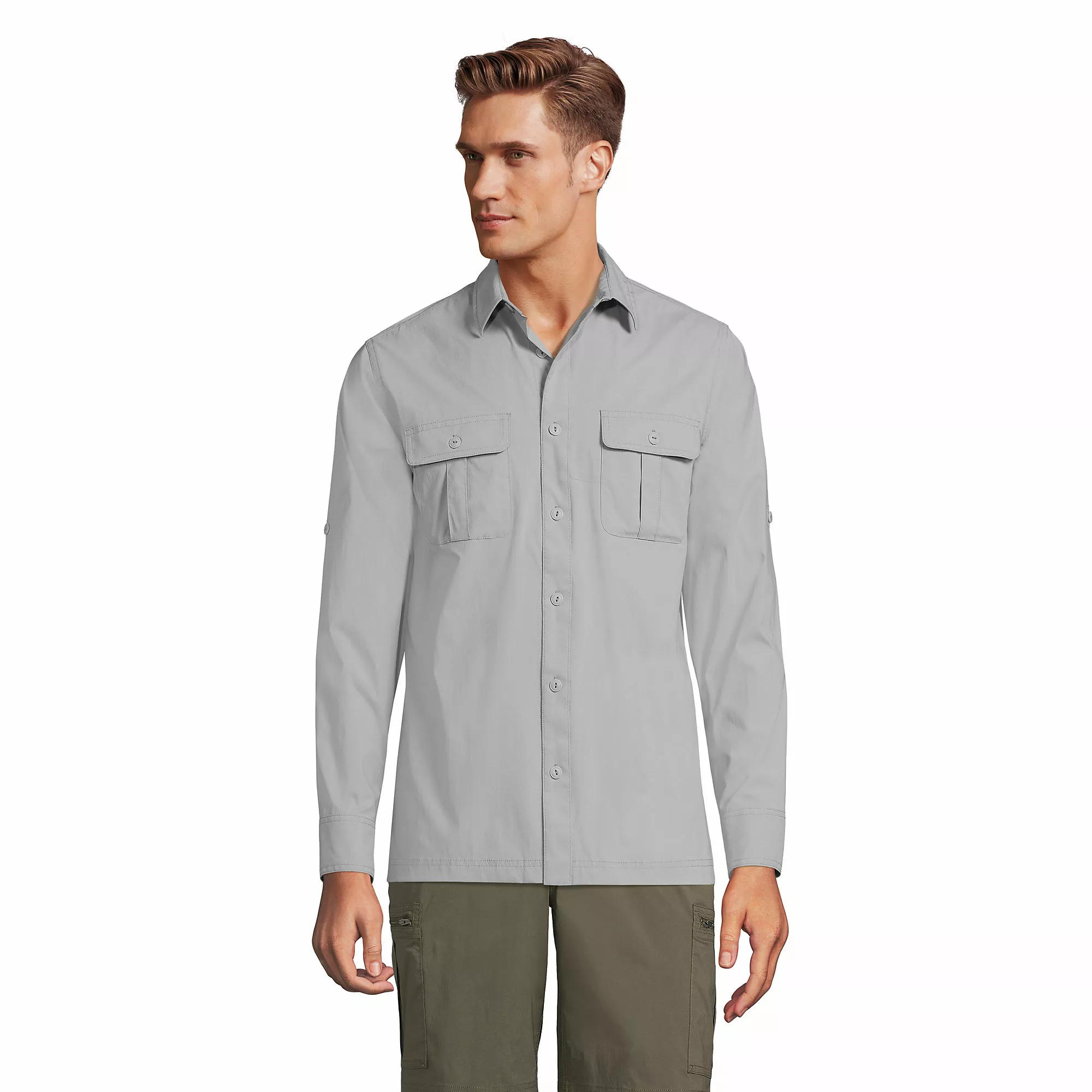 Blake Shelton X Lands' End Men's UPF 50 Outrigger Woven Swim Tee Rash Guard - Image 3