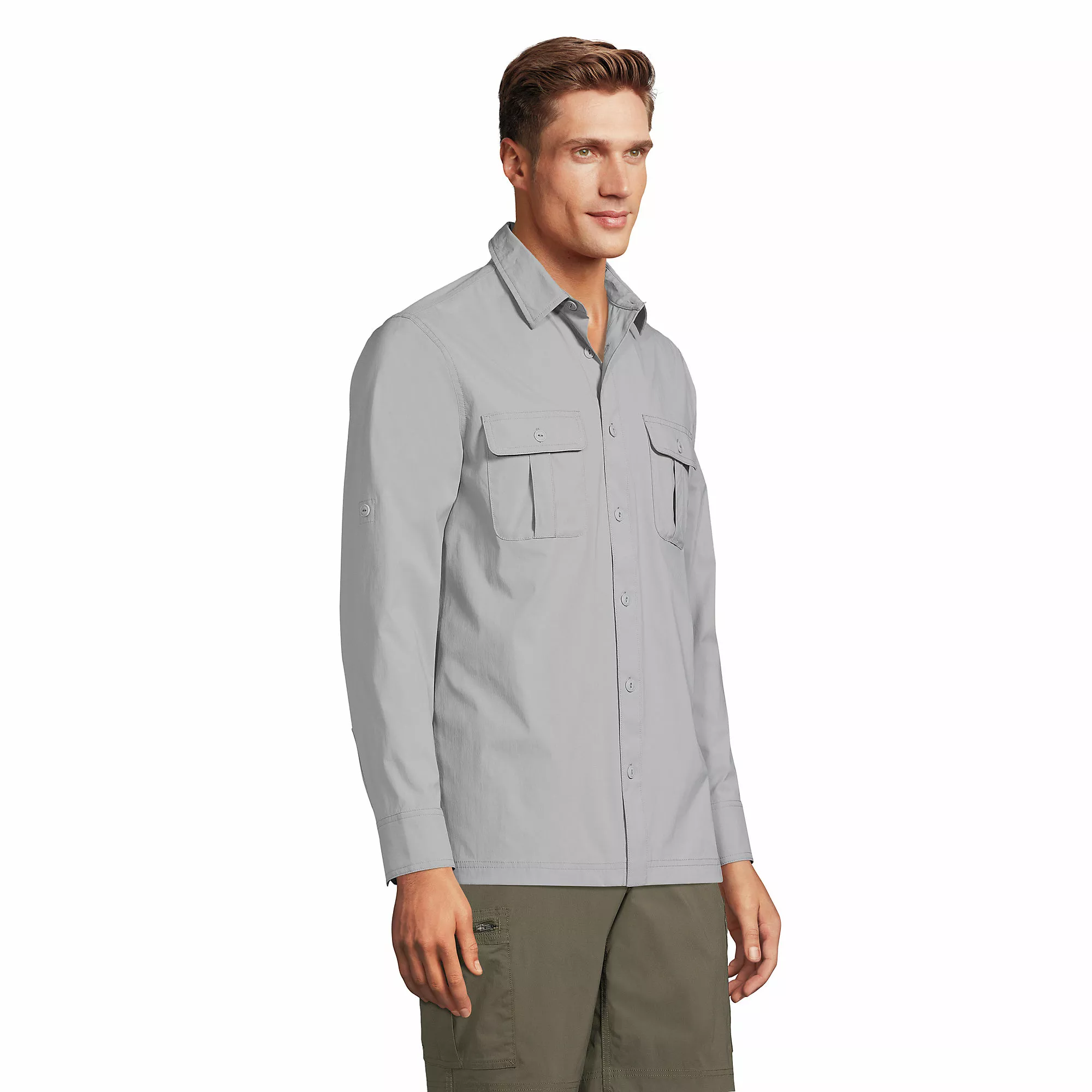 Blake Shelton X Lands' End Men's UPF 50 Outrigger Woven Swim Tee Rash Guard - Image 5