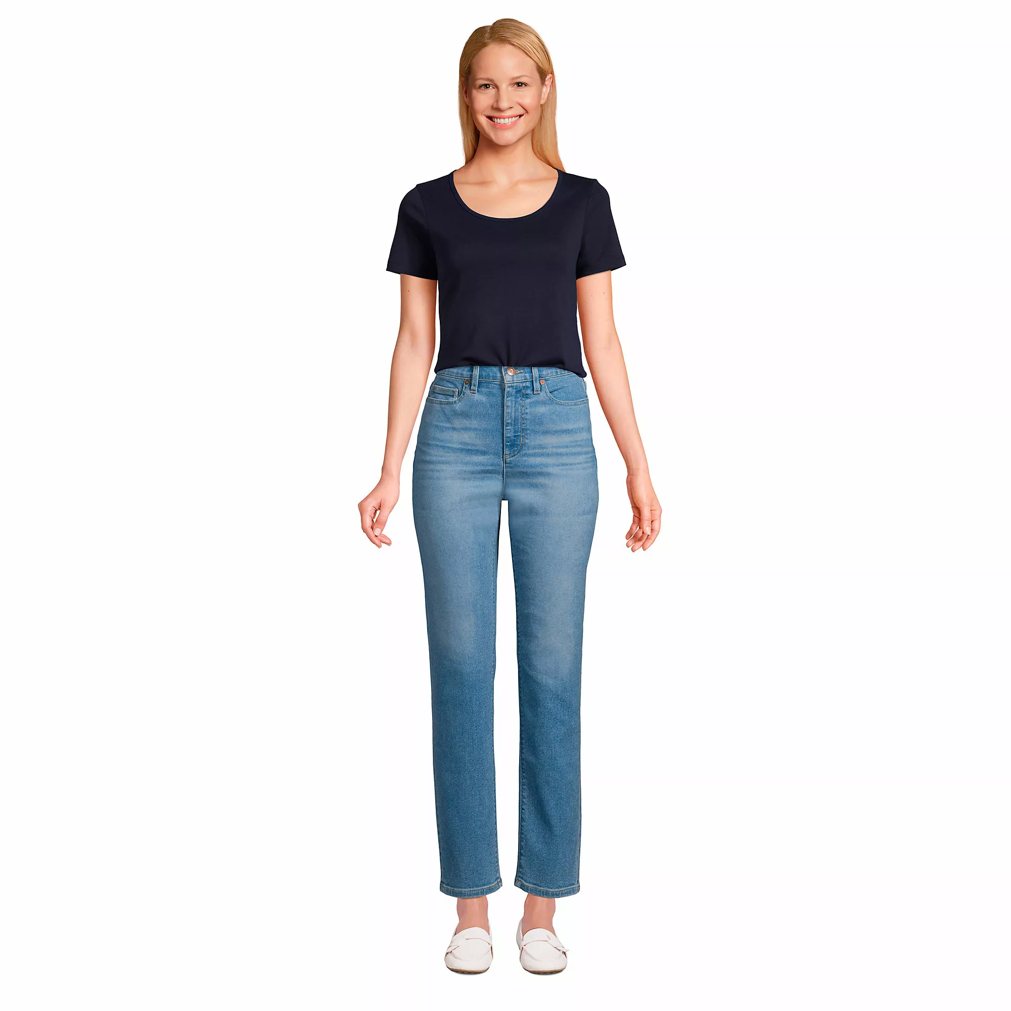 Lands' End Women's Short Sleeve Cotton Scoop Neck Tshirt 3 Pack - Image 5