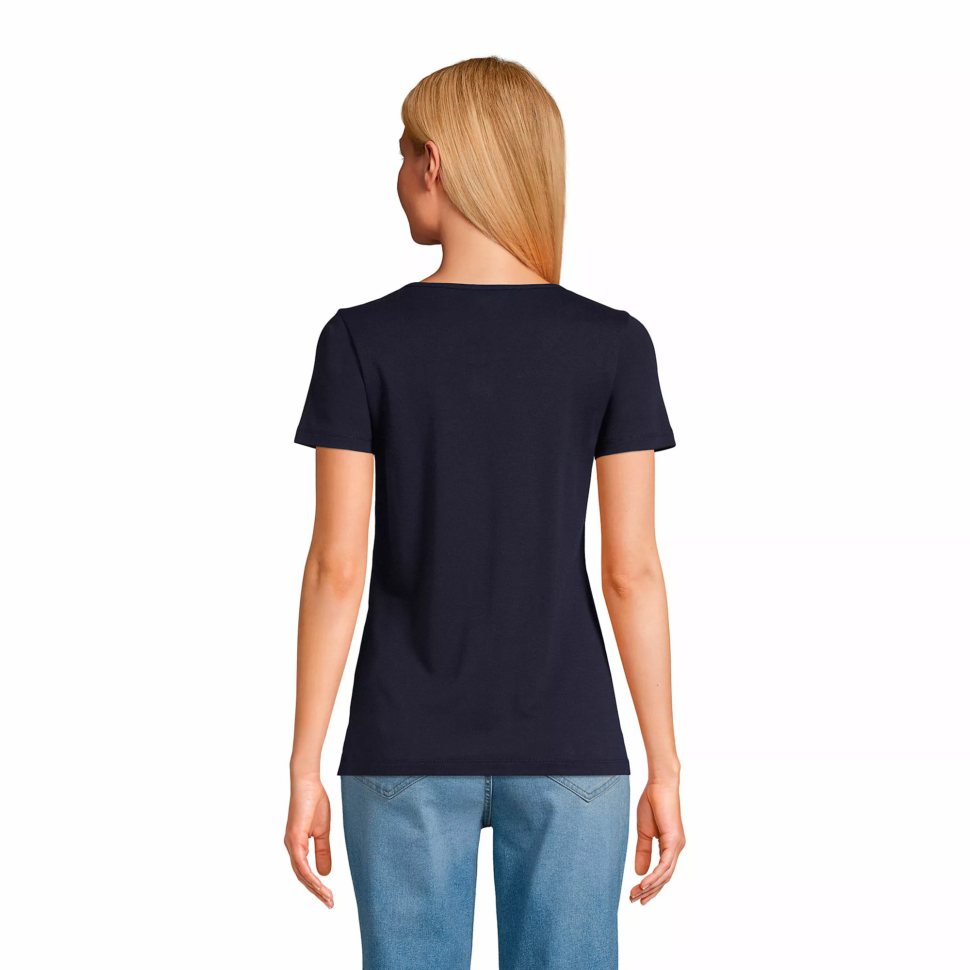 Lands' End Women's Short Sleeve Cotton Scoop Neck Tshirt 3 Pack - Image 3