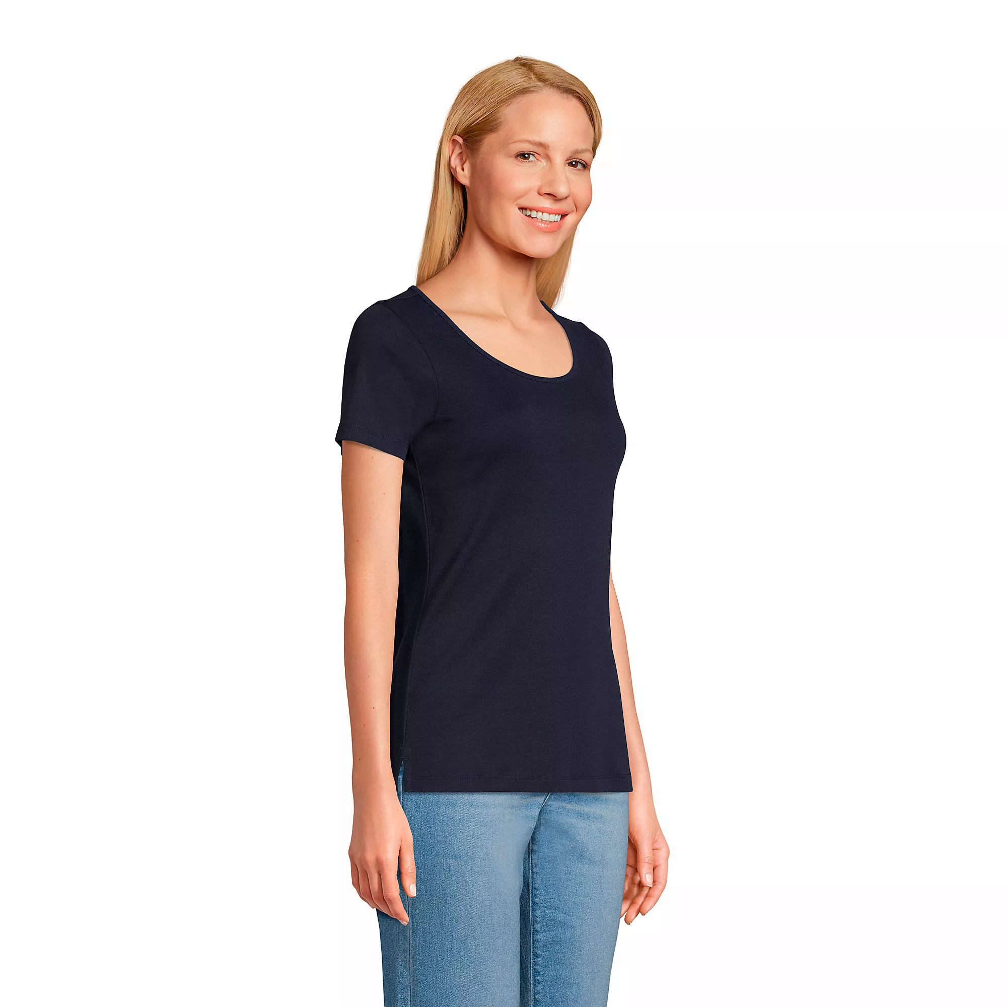 Lands' End Women's Short Sleeve Cotton Scoop Neck Tshirt 3 Pack - Image 4