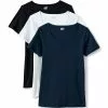 Lands' End Women's Plus Size Short Sleeve Cotton Scoop Neck Tshirt 3 Pack