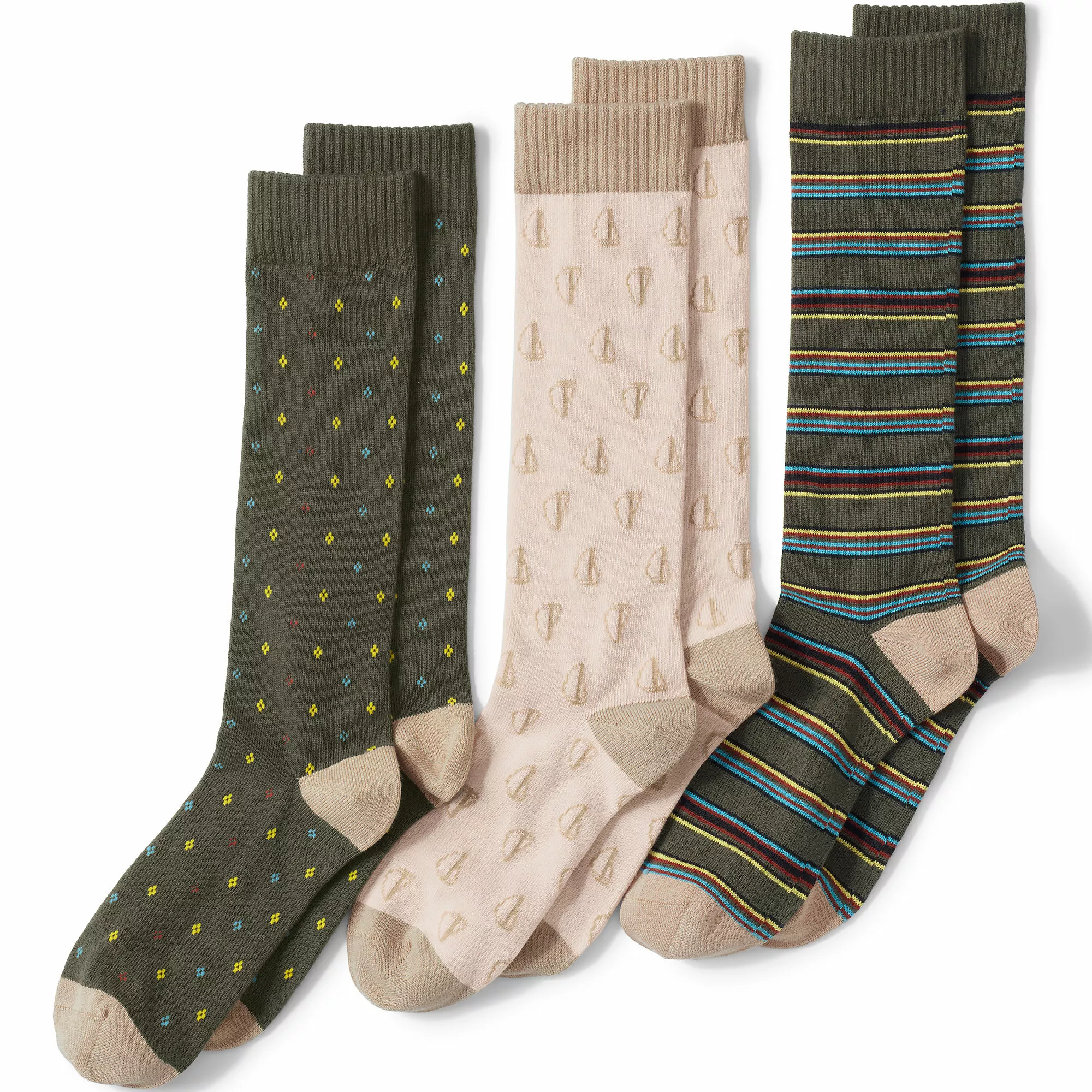 Lands' End Men's Novelty Dress Socks 3 Pack