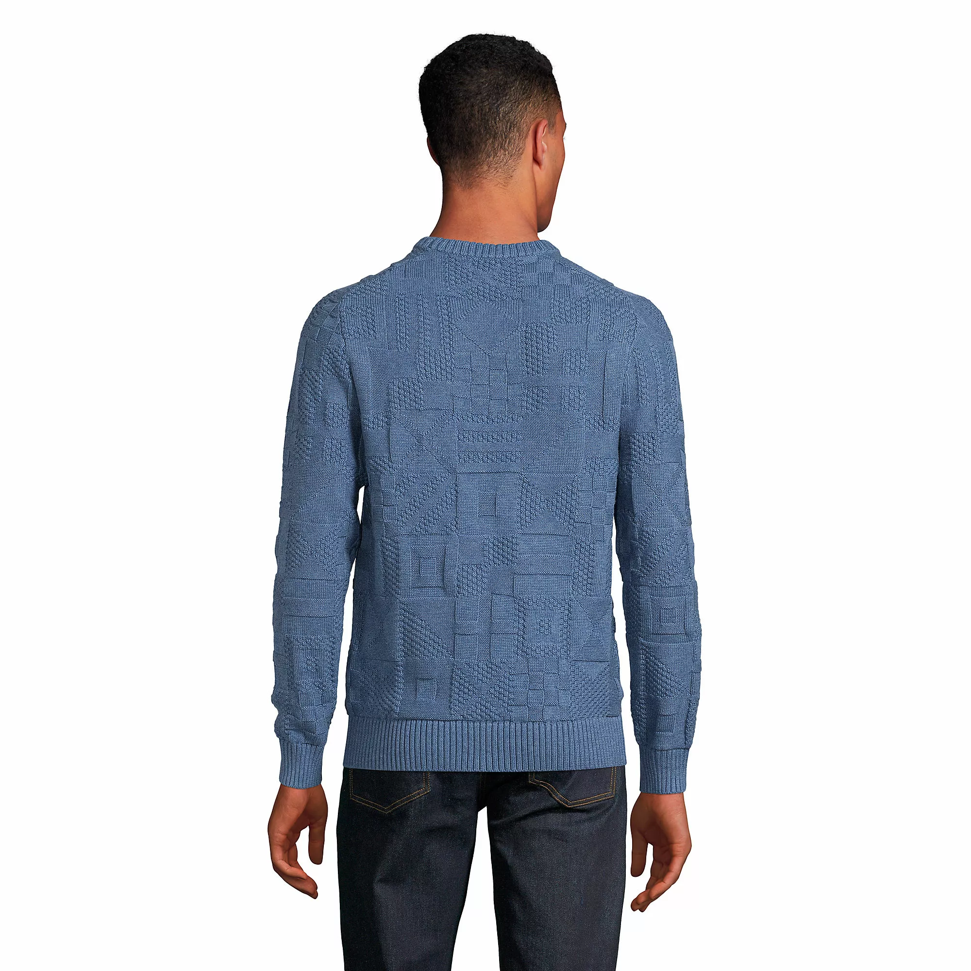 Lands' End Men's Classic Cotton Drifter Signal Flags Crew Neck Sweater - Image 2