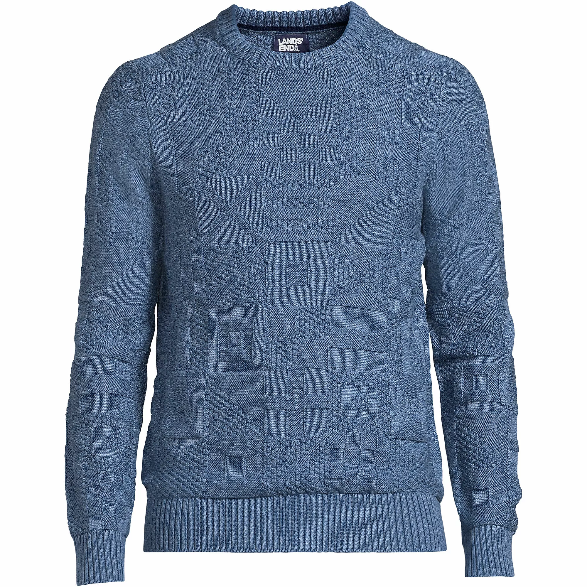 Lands' End Men's Classic Cotton Drifter Signal Flags Crew Neck Sweater - Image 5