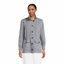 Lands' End Women's Linen Long Jacket