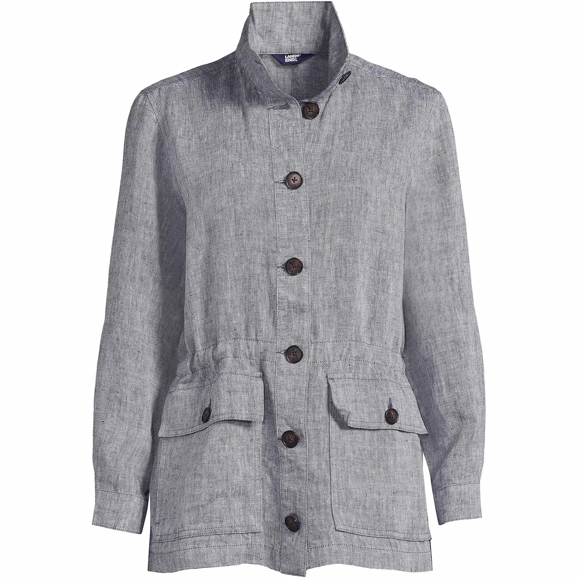 Lands' End Women's Plus Size Linen Long Jacket - Image 5