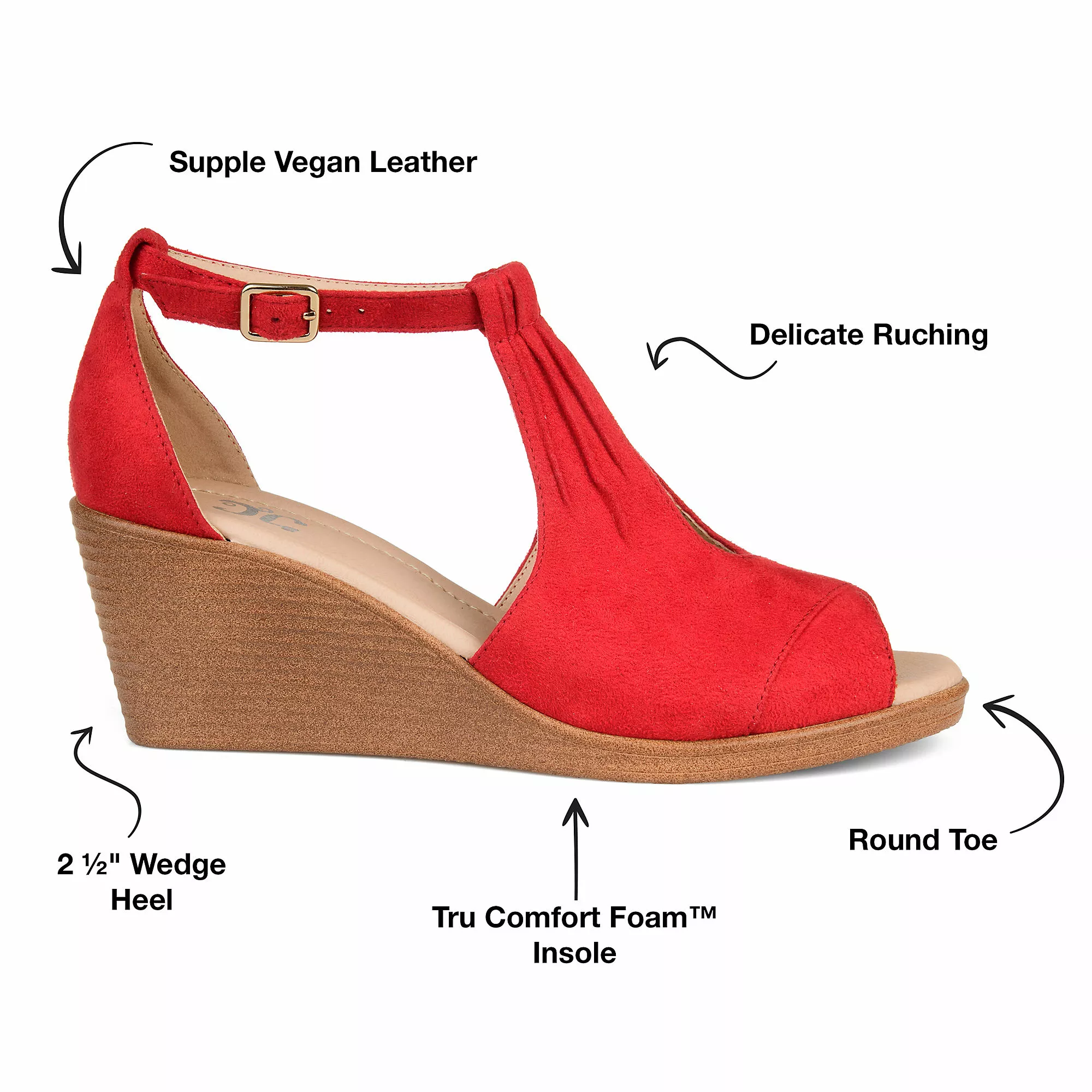 Journee Collection Women's Kedzie Comfort Ankle Strap Wedge Sandals - Image 7