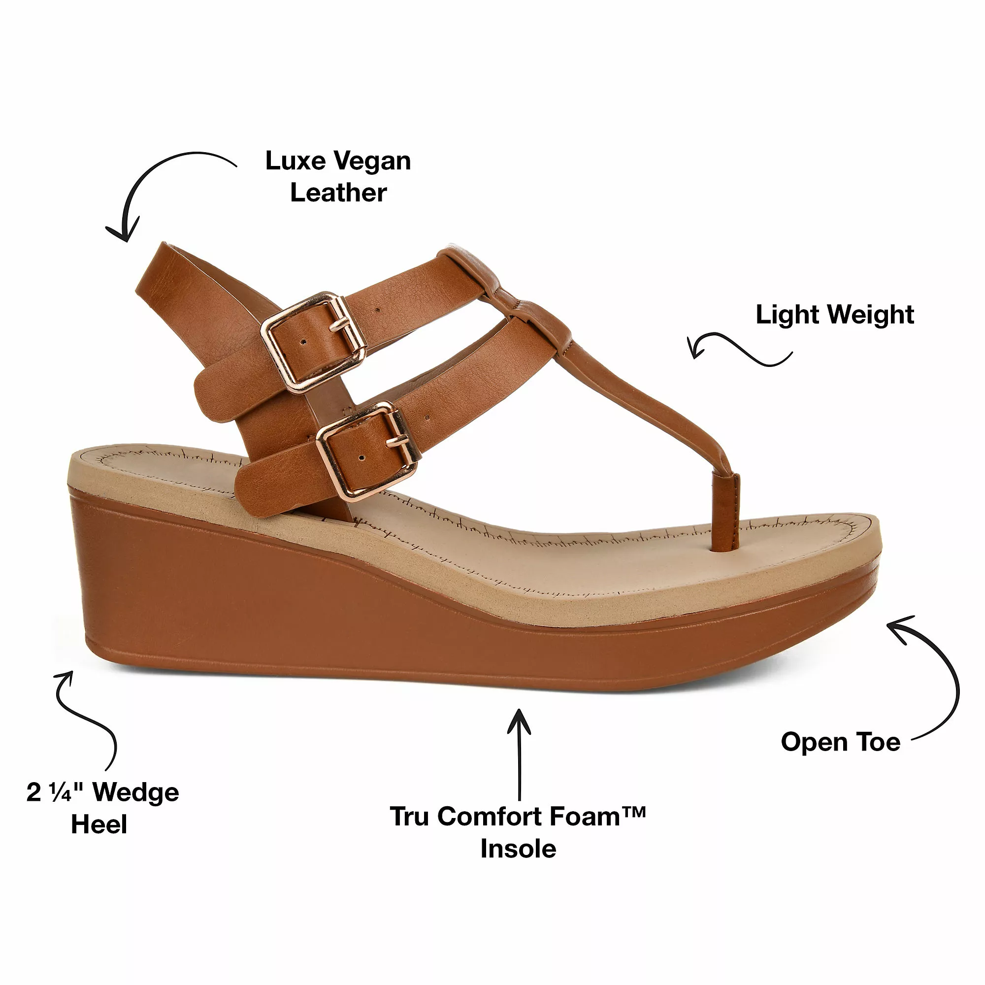 Journee Collection Women's Bianca Comfort T-Strap Wedge Sandals - Image 7