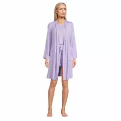 Lands' End Women's Cooling 3 Piece Pajama Set - Robe Tank And Shorts