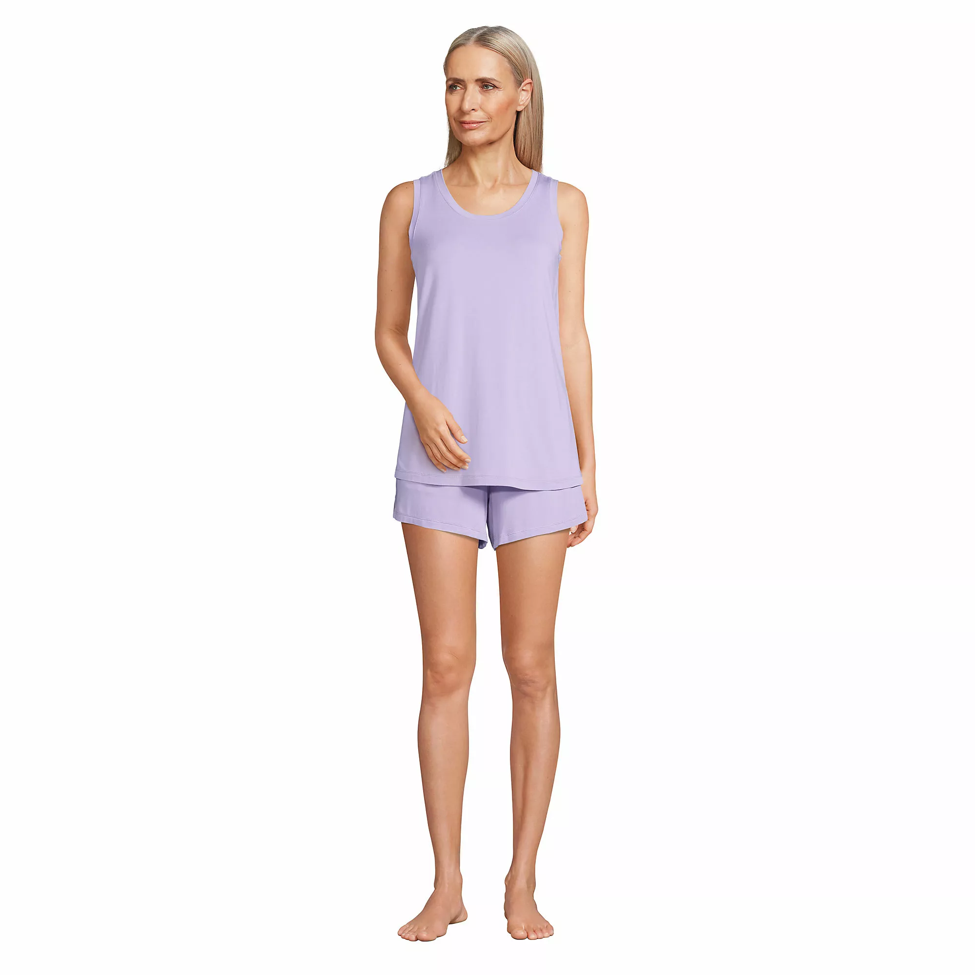 Lands' End Women's Cooling 3 Piece Pajama Set - Robe Tank And Shorts - Image 4