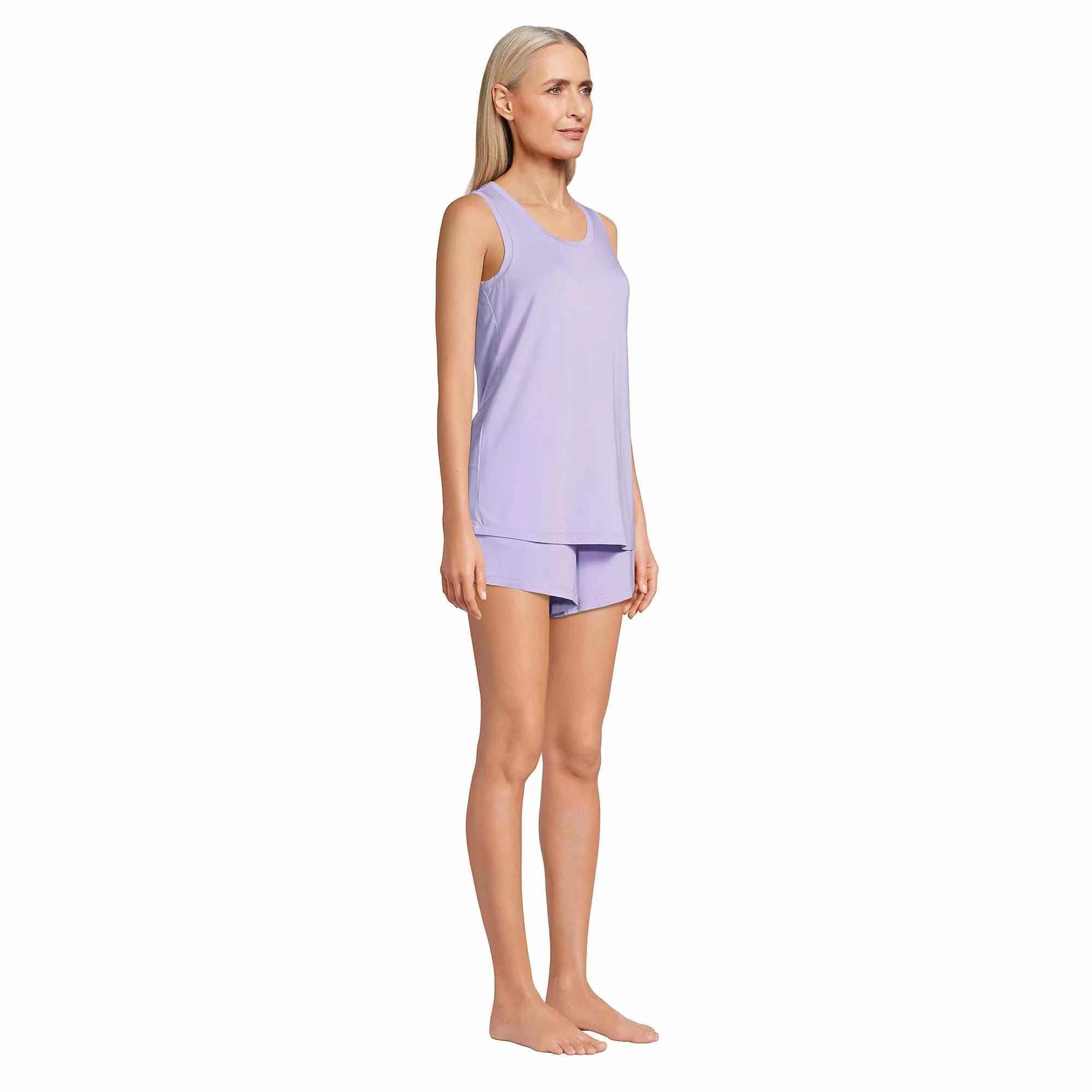 Lands' End Women's Cooling 3 Piece Pajama Set - Robe Tank And Shorts - Image 6