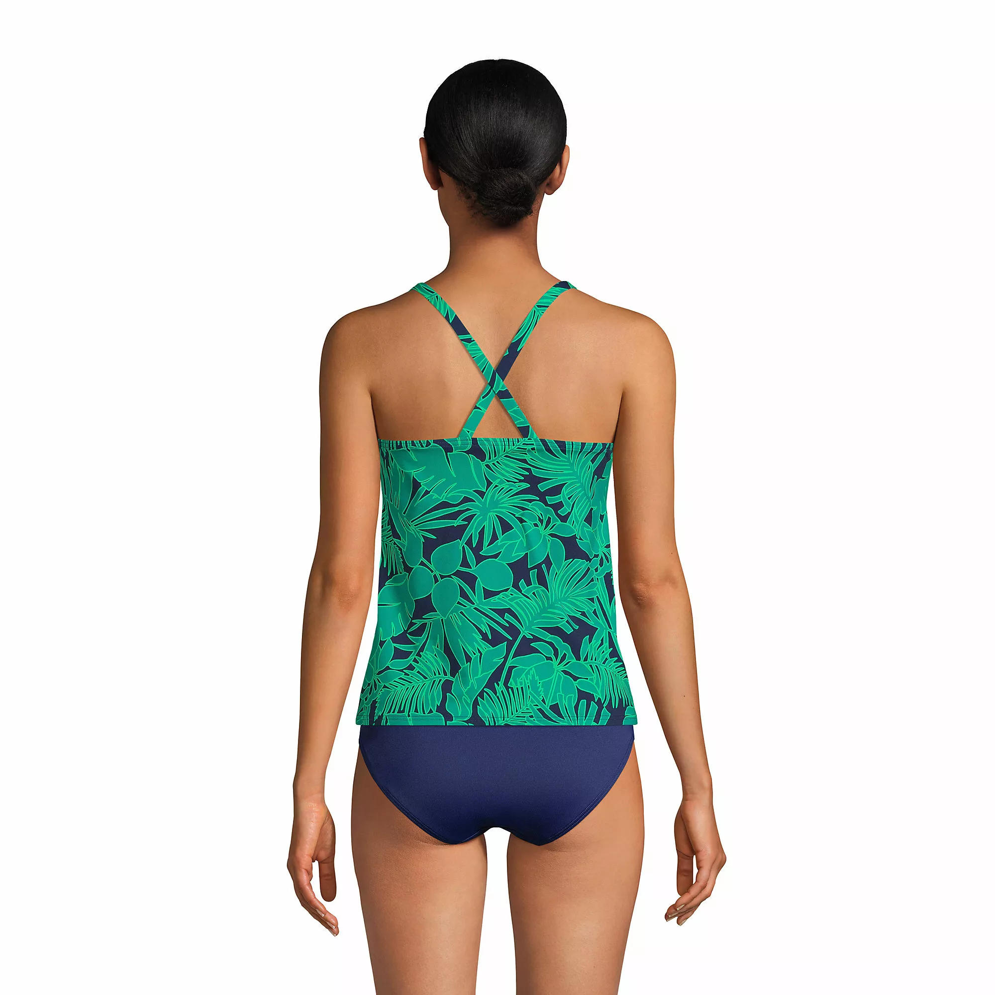 Lands' End Women's Chlorine Resistant Square Neck X-Back Tankini Swimsuit Top - Image 3