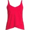 Lands' End Women's Plus Size Chlorine Resistant V-Neck Tulip Hem Tankini Swimsuit Top With Adjustable Straps